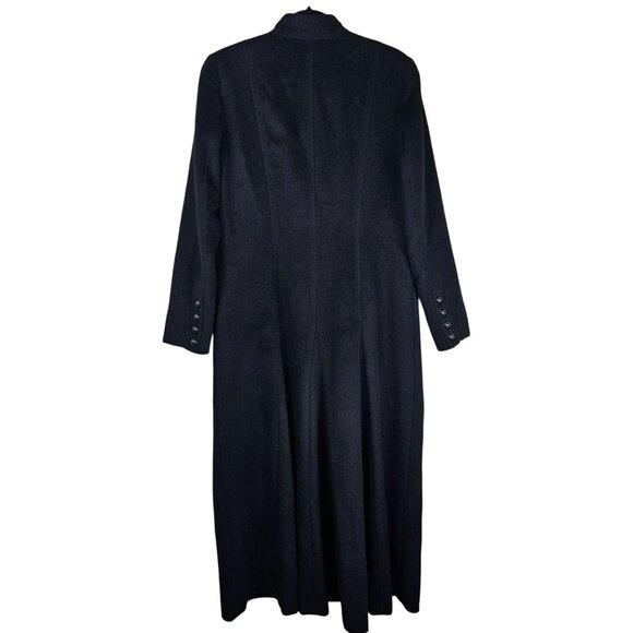 Peruvian Connection Mireille Baby Alpaca & Wool Maxi Coat 10 Black Quiet Luxury - Picture 3 of 14